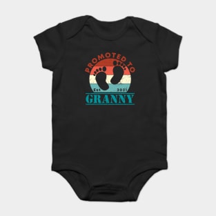 Vintage Promoted to Granny 2021 new Grandmother gift Granny Baby Bodysuit